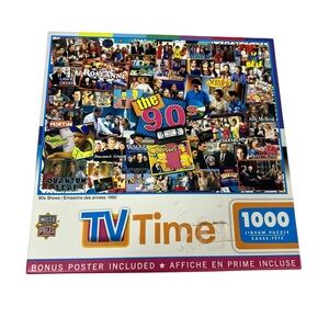 MasterPieces TV Time The 90s Shows 1000-Piece Jigsaw Puzzle w/ Bonus Poster